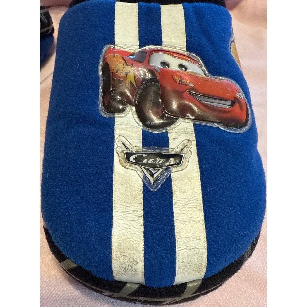 Disney Pixar Cars Buster Brown Slippers Boys L 2-3 Lightning McQueen House Shoes